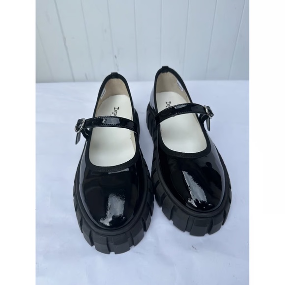 Repetto Platform Mary Janes Black Patent Leather 37 6 NEW - Picture 2 of 5